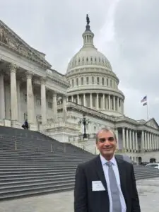 Vishal Chander standing in front of the U.S. Capitol building during NAPABA Lobby Day 2025